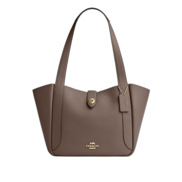 Coach Women's Hadley Turnlock Tote Bag Gold/Dark Stone